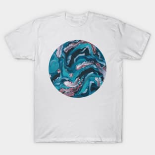 Feathers Fibrils and the Sea III (circle) T-Shirt